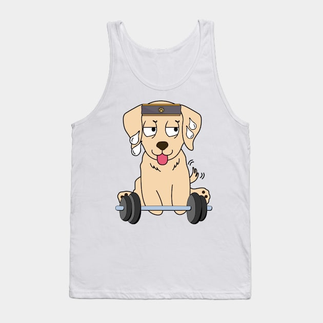 Funny retriever is exercising Tank Top by Pet Station